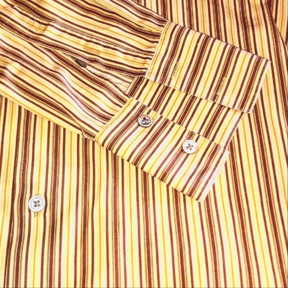 JOHN VARVATOS STRIPE  COTTON BUTTON DOWN- MEDIUM - Picture 5 of 6